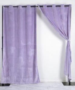 HIER_3160 2 Pack | Lavender 330 GSM Premium Velvet Thermal Blackout Curtains With Chrome Grommet Window Treatment Panels - 52"x108" Big Event Backdrops & Décor