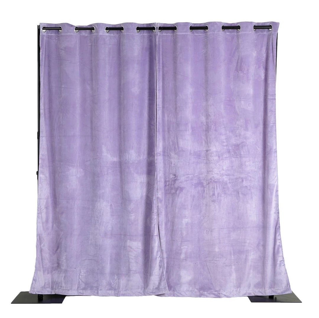 HIER_3160 2 Pack | Lavender 330 GSM Premium Velvet Thermal Blackout Curtains With Chrome Grommet Window Treatment Panels - 52"x108" Big Event Backdrops & Décor 19 HIER_3160 2 Pack | Lavender 330 GSM Premium Velvet Thermal Blackout Curtains With Chrome Grommet Window Treatment Panels - 52"x108" Big Event Backdrops & Décor