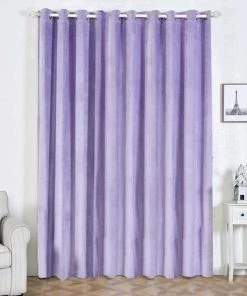 HIER_3160 2 Pack | Lavender 330 GSM Premium Velvet Thermal Blackout Curtains With Chrome Grommet Window Treatment Panels - 52"x108" Big Event Backdrops & Décor