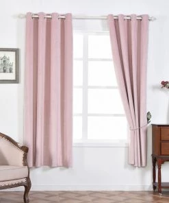 HIER_3160 330 GSM Blush Blackout Curtains | Pack Of 2 | 52"x64" Grommet Curtains | Blackout Noise Reducing Curtains 17 HIER_3160 330 GSM Blush Blackout Curtains | Pack Of 2 | 52