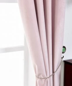 HIER_3160 330 GSM Blush Blackout Curtains | Pack Of 2 | 52"x64" Grommet Curtains | Blackout Noise Reducing Curtains