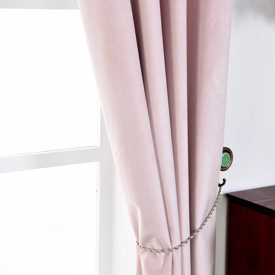 HIER_3160 330 GSM Blush Blackout Curtains | Pack Of 2 | 52"x64" Grommet Curtains | Blackout Noise Reducing Curtains 2 HIER_3160 330 GSM Blush Blackout Curtains | Pack Of 2 | 52"x64" Grommet Curtains | Blackout Noise Reducing Curtains