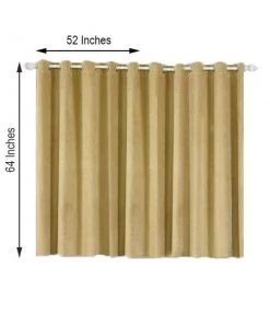 HIER_3160 2 Pack | Champagne 330 GSM Premium Velvet Thermal Blackout Curtains With Chrome Grommet Window Treatment Panels - 52"x64" 17 HIER_3160 2 Pack | Champagne 330 GSM Premium Velvet Thermal Blackout Curtains With Chrome Grommet Window Treatment Panels - 52