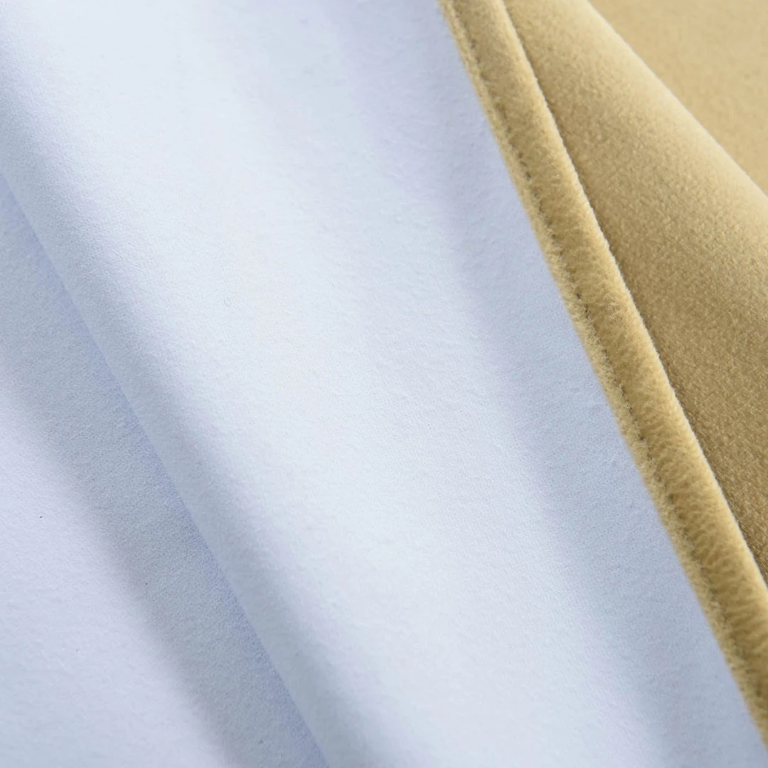 HIER_3160 2 Pack | Champagne 330 GSM Premium Velvet Thermal Blackout Curtains With Chrome Grommet Window Treatment Panels - 52"x64" 9 HIER_3160 2 Pack | Champagne 330 GSM Premium Velvet Thermal Blackout Curtains With Chrome Grommet Window Treatment Panels - 52"x64"