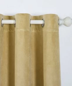 HIER_3160 2 Pack | Champagne 330 GSM Premium Velvet Thermal Blackout Curtains With Chrome Grommet Window Treatment Panels - 52"x64" 21 HIER_3160 2 Pack | Champagne 330 GSM Premium Velvet Thermal Blackout Curtains With Chrome Grommet Window Treatment Panels - 52