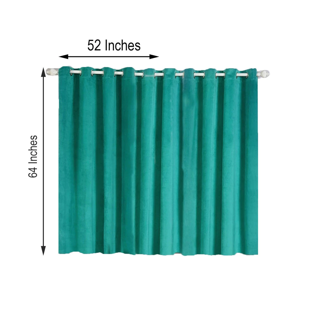 HIER_3160 Big Event Backdrops & Décor 330 GSM Peacock Teal Velvet Blackout Curtains | Pack Of 2 | 52"x64" Grommet Curtains | Room Darkener Curtains 3 HIER_3160 Big Event Backdrops & Décor 330 GSM Peacock Teal Velvet Blackout Curtains | Pack Of 2 | 52"x64" Grommet Curtains | Room Darkener Curtains