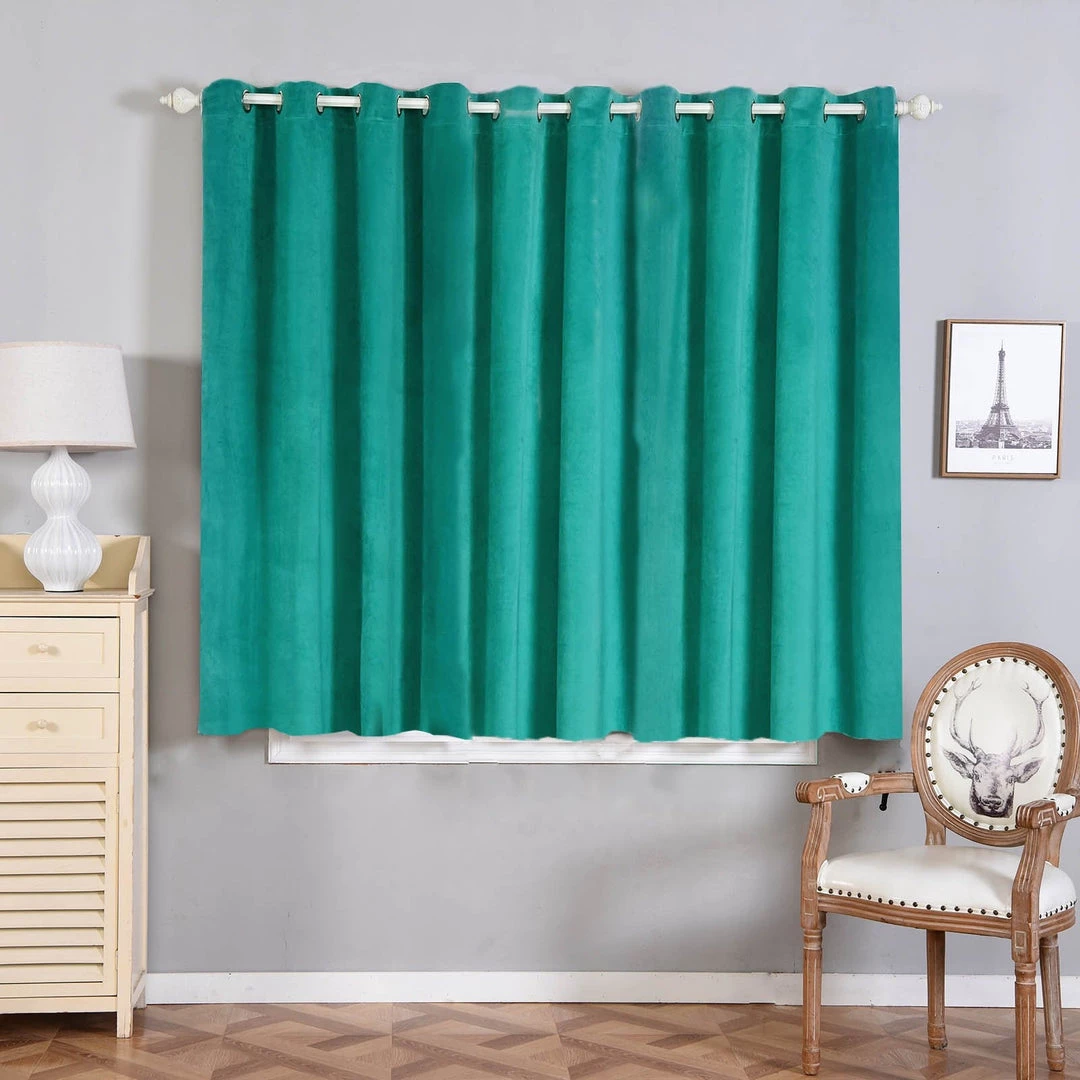 HIER_3160 Big Event Backdrops & Décor 330 GSM Peacock Teal Velvet Blackout Curtains | Pack Of 2 | 52"x64" Grommet Curtains | Room Darkener Curtains 1 HIER_3160 Big Event Backdrops & Décor 330 GSM Peacock Teal Velvet Blackout Curtains | Pack Of 2 | 52"x64" Grommet Curtains | Room Darkener Curtains