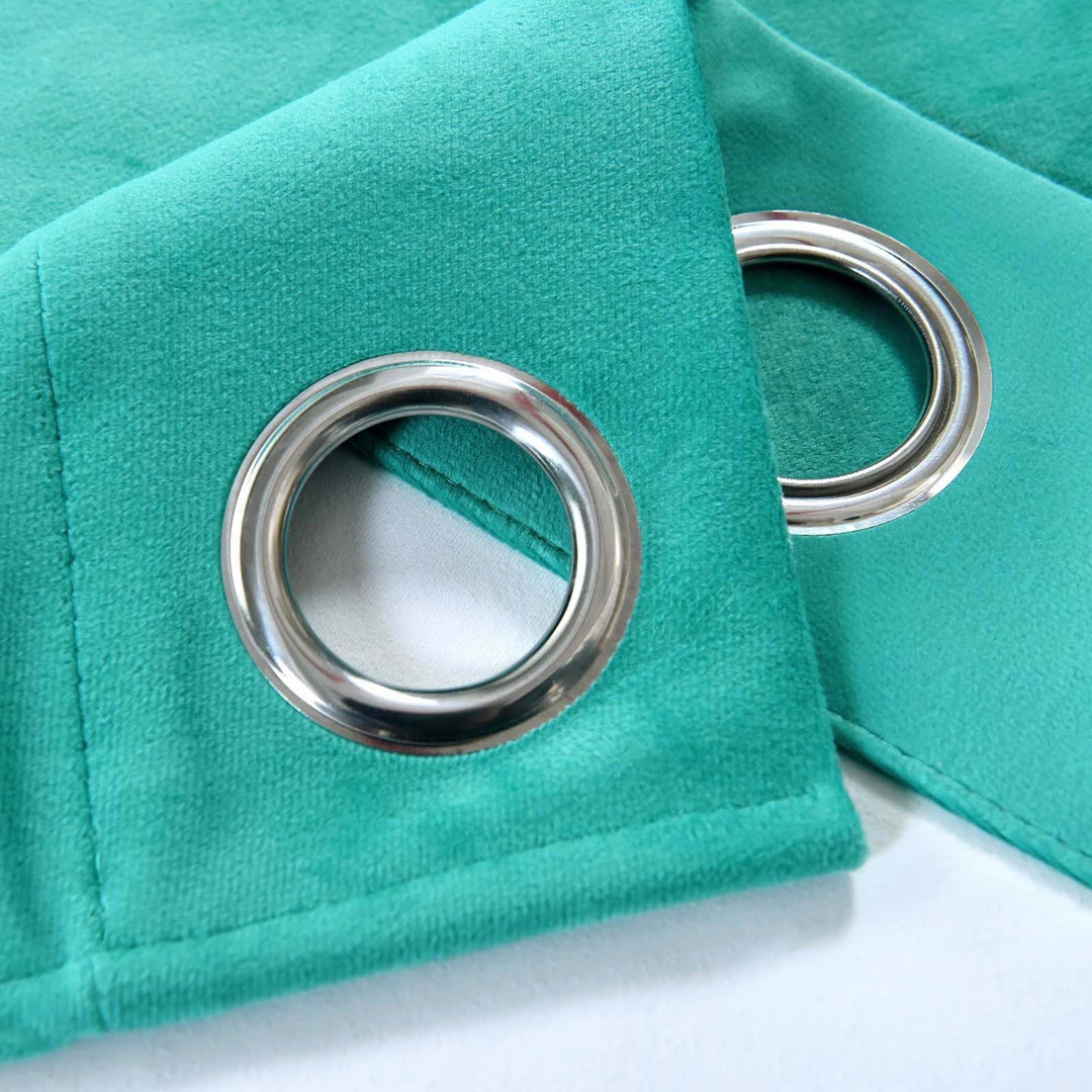 HIER_3160 Big Event Backdrops & Décor 330 GSM Peacock Teal Velvet Blackout Curtains | Pack Of 2 | 52"x64" Grommet Curtains | Room Darkener Curtains 4 HIER_3160 Big Event Backdrops & Décor 330 GSM Peacock Teal Velvet Blackout Curtains | Pack Of 2 | 52"x64" Grommet Curtains | Room Darkener Curtains