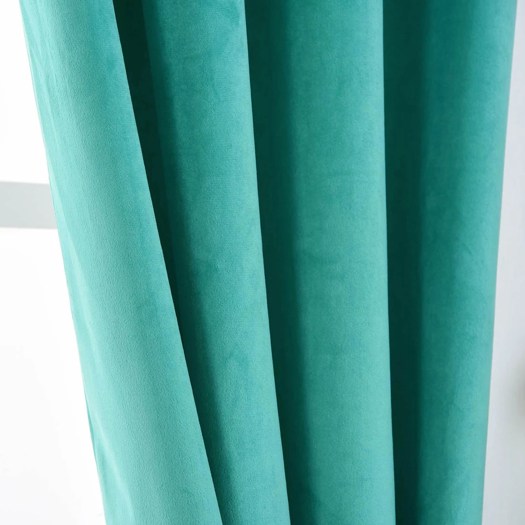HIER_3160 Big Event Backdrops & Décor 330 GSM Peacock Teal Velvet Blackout Curtains | Pack Of 2 | 52"x64" Grommet Curtains | Room Darkener Curtains 10 HIER_3160 Big Event Backdrops & Décor 330 GSM Peacock Teal Velvet Blackout Curtains | Pack Of 2 | 52"x64" Grommet Curtains | Room Darkener Curtains