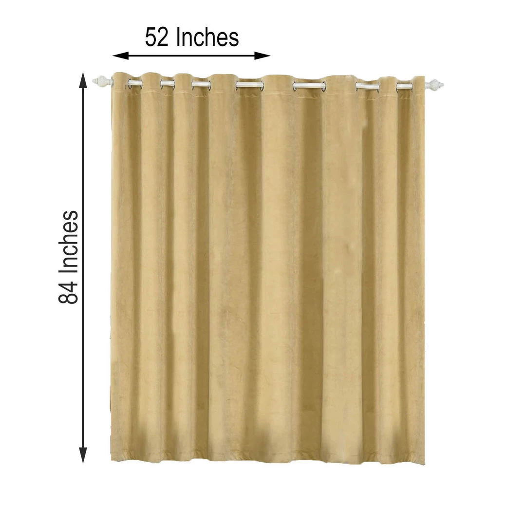 HIER_3160 330 GSM Champagne Blackout Curtain | Pack Of 2 | 52"x84" Grommet Curtains | Eyelet Blackout Curtains Big Event Backdrops & Décor 3 HIER_3160 330 GSM Champagne Blackout Curtain | Pack Of 2 | 52"x84" Grommet Curtains | Eyelet Blackout Curtains Big Event Backdrops & Décor