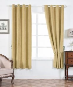 HIER_3160 330 GSM Champagne Blackout Curtain | Pack Of 2 | 52"x84" Grommet Curtains | Eyelet Blackout Curtains Big Event Backdrops & Décor 22 HIER_3160 330 GSM Champagne Blackout Curtain | Pack Of 2 | 52