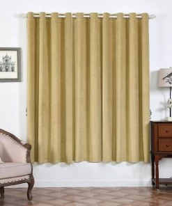 HIER_3160 330 GSM Champagne Blackout Curtain | Pack Of 2 | 52"x84" Grommet Curtains | Eyelet Blackout Curtains Big Event Backdrops & Décor