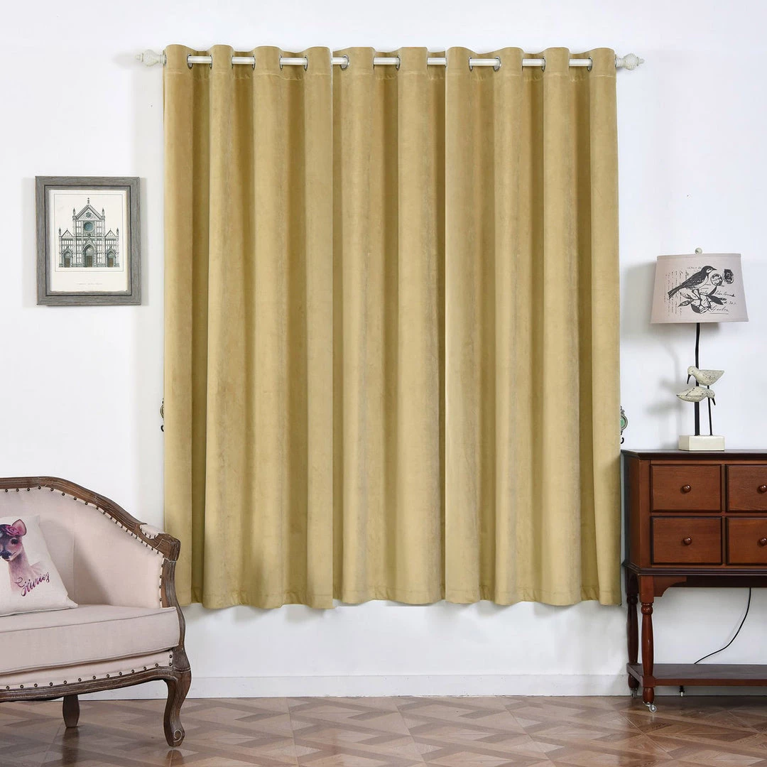 HIER_3160 330 GSM Champagne Blackout Curtain | Pack Of 2 | 52"x84" Grommet Curtains | Eyelet Blackout Curtains Big Event Backdrops & Décor 1 HIER_3160 330 GSM Champagne Blackout Curtain | Pack Of 2 | 52"x84" Grommet Curtains | Eyelet Blackout Curtains Big Event Backdrops & Décor