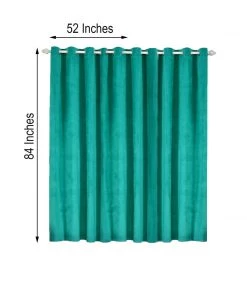 HIER_3160 Big Event Backdrops & Décor 2 Pack | Peacock Teal 330 GSM Premium Velvet Thermal Blackout Curtains With Chrome Grommet Window Treatment Panels - 52"x84" 14 HIER_3160 Big Event Backdrops & Décor 2 Pack | Peacock Teal 330 GSM Premium Velvet Thermal Blackout Curtains With Chrome Grommet Window Treatment Panels - 52