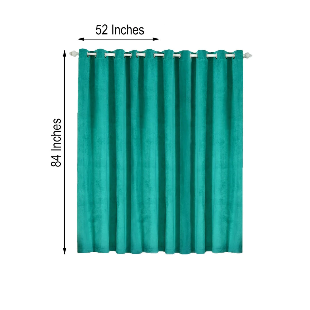 HIER_3160 Big Event Backdrops & Décor 2 Pack | Peacock Teal 330 GSM Premium Velvet Thermal Blackout Curtains With Chrome Grommet Window Treatment Panels - 52"x84" 3 HIER_3160 Big Event Backdrops & Décor 2 Pack | Peacock Teal 330 GSM Premium Velvet Thermal Blackout Curtains With Chrome Grommet Window Treatment Panels - 52"x84"