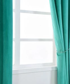HIER_3160 Big Event Backdrops & Décor 2 Pack | Peacock Teal 330 GSM Premium Velvet Thermal Blackout Curtains With Chrome Grommet Window Treatment Panels - 52"x84" 15 HIER_3160 Big Event Backdrops & Décor 2 Pack | Peacock Teal 330 GSM Premium Velvet Thermal Blackout Curtains With Chrome Grommet Window Treatment Panels - 52