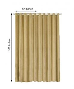 HIER_3160 2 Pack | Champagne Soft Velvet Thermal Blackout Curtains With Chrome Grommet Window Treatment Panels - 52"x108" Big Event Backdrops & Décor 13 HIER_3160 2 Pack | Champagne Soft Velvet Thermal Blackout Curtains With Chrome Grommet Window Treatment Panels - 52