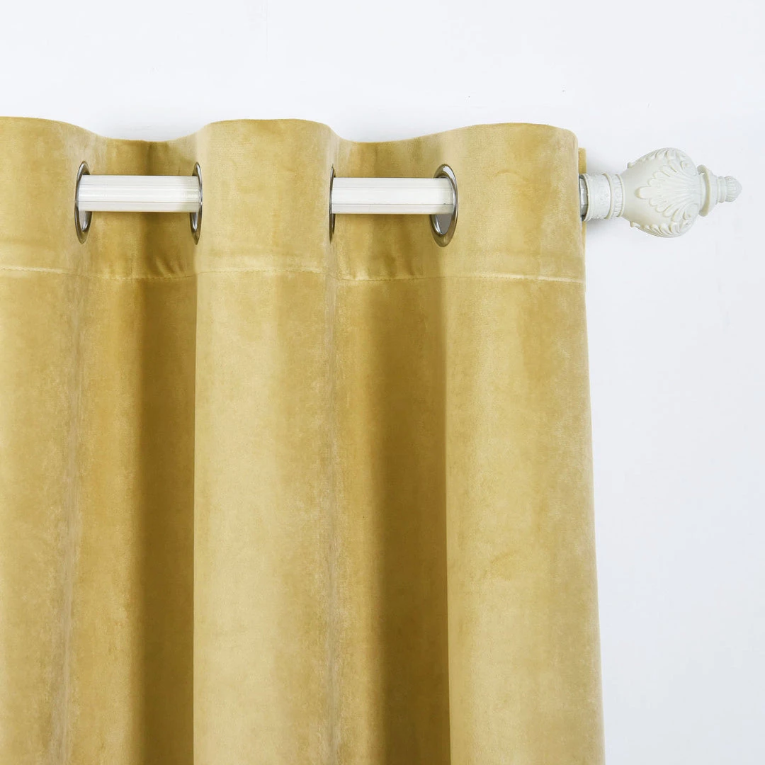 HIER_3160 2 Pack | Champagne Soft Velvet Thermal Blackout Curtains With Chrome Grommet Window Treatment Panels - 52"x108" Big Event Backdrops & Décor 9 HIER_3160 2 Pack | Champagne Soft Velvet Thermal Blackout Curtains With Chrome Grommet Window Treatment Panels - 52"x108" Big Event Backdrops & Décor