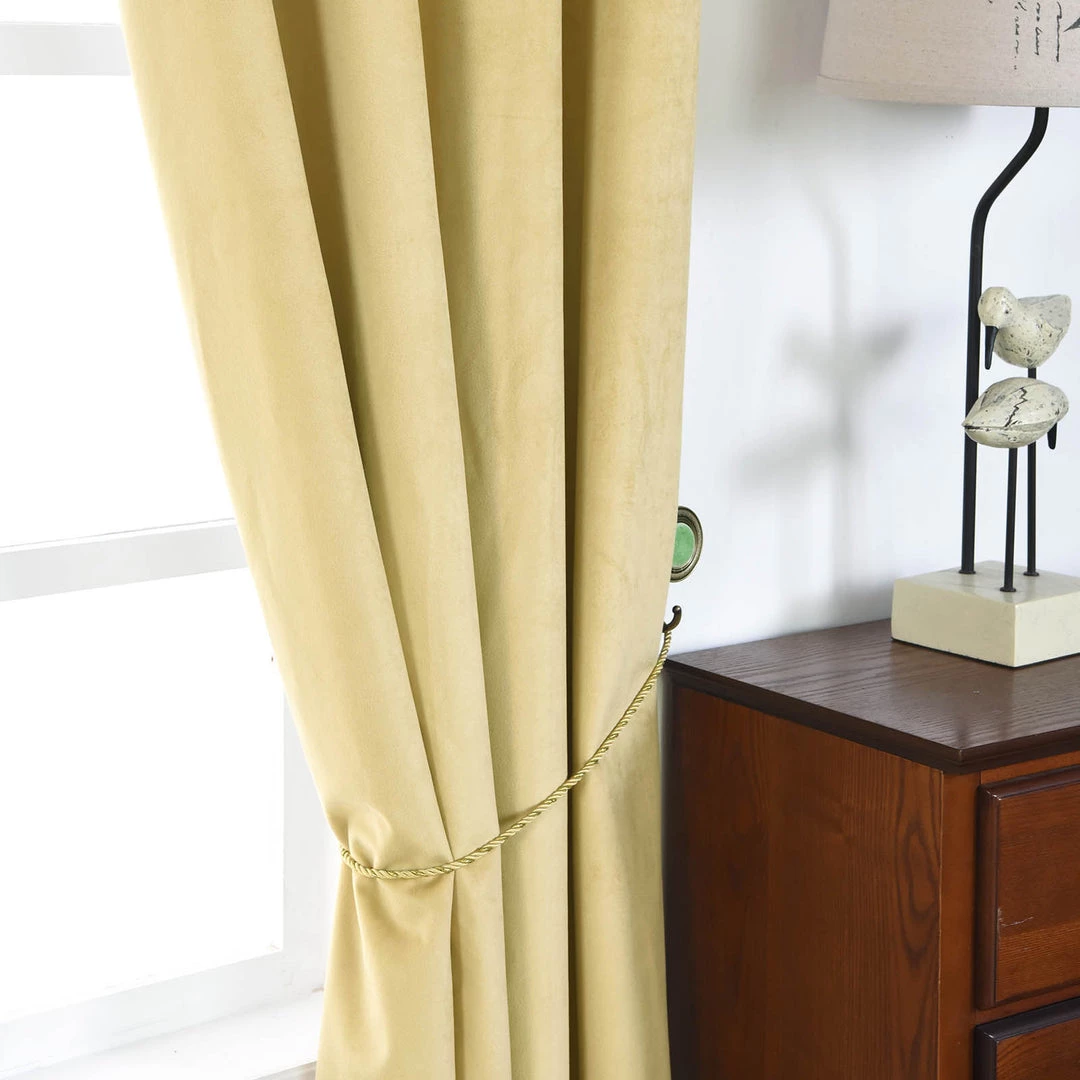 HIER_3160 2 Pack | Champagne Soft Velvet Thermal Blackout Curtains With Chrome Grommet Window Treatment Panels - 52"x108" Big Event Backdrops & Décor 2 HIER_3160 2 Pack | Champagne Soft Velvet Thermal Blackout Curtains With Chrome Grommet Window Treatment Panels - 52"x108" Big Event Backdrops & Décor
