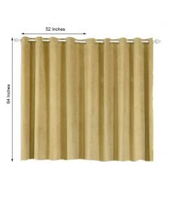 HIER_3160 Big Event Backdrops & Décor 2 Pack | Champagne Soft Velvet Thermal Blackout Curtains With Chrome Grommet Window Treatment Panels - 52