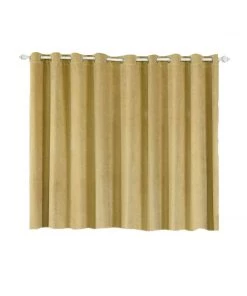 HIER_3160 Big Event Backdrops & Décor 2 Pack | Champagne Soft Velvet Thermal Blackout Curtains With Chrome Grommet Window Treatment Panels - 52