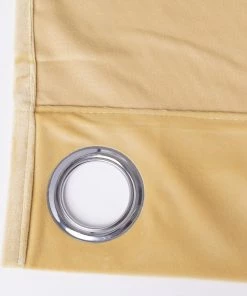 HIER_3160 Big Event Backdrops & Décor 2 Pack | Champagne Soft Velvet Thermal Blackout Curtains With Chrome Grommet Window Treatment Panels - 52