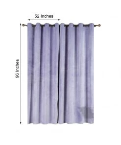 HIER_3160 2 Pack | Lavender Soft Velvet Thermal Blackout Curtains With Chrome Grommet Window Treatment Panels - 52"x96" 15 HIER_3160 2 Pack | Lavender Soft Velvet Thermal Blackout Curtains With Chrome Grommet Window Treatment Panels - 52