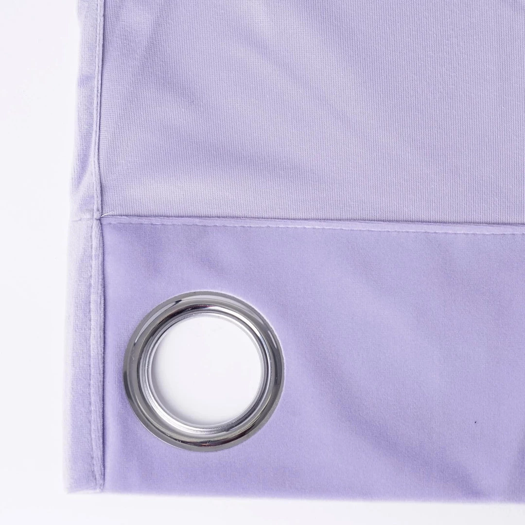 HIER_3160 2 Pack | Lavender Soft Velvet Thermal Blackout Curtains With Chrome Grommet Window Treatment Panels - 52"x96" 7 HIER_3160 2 Pack | Lavender Soft Velvet Thermal Blackout Curtains With Chrome Grommet Window Treatment Panels - 52"x96"