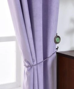 HIER_3160 2 Pack | Lavender Soft Velvet Thermal Blackout Curtains With Chrome Grommet Window Treatment Panels - 52"x96" 21 HIER_3160 2 Pack | Lavender Soft Velvet Thermal Blackout Curtains With Chrome Grommet Window Treatment Panels - 52