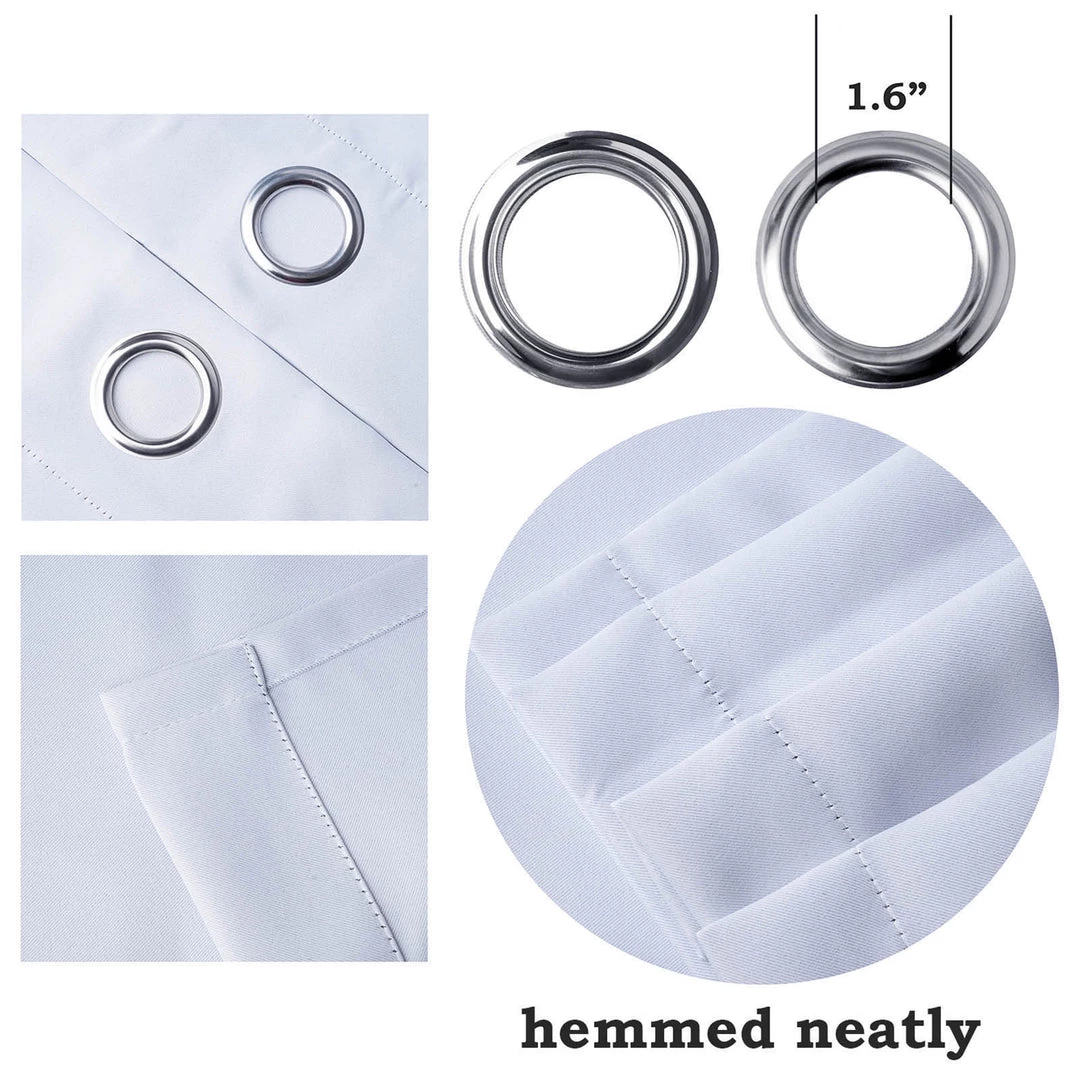 HIER_3160 2 Pack | Lavender Soft Velvet Thermal Blackout Curtains With Chrome Grommet Window Treatment Panels - 52"x96" 11 HIER_3160 2 Pack | Lavender Soft Velvet Thermal Blackout Curtains With Chrome Grommet Window Treatment Panels - 52"x96"