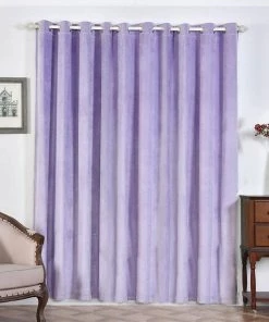 HIER_3160 2 Pack | Lavender Soft Velvet Thermal Blackout Curtains With Chrome Grommet Window Treatment Panels - 52"x96"