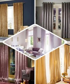 HIER_3160 Big Event Backdrops & Décor 2 Pack | Champagne Soft Velvet Thermal Blackout Curtains With Chrome Grommet Window Treatment Panels - 52
