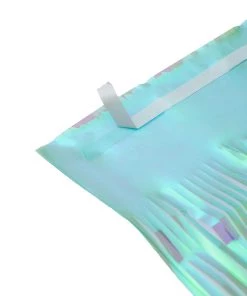 HIER_3110 8ft Iridescent Blue Metallic Tinsel Foil Fringe Curtain Backdrops For Doorway/Party