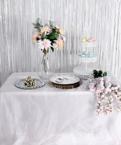 HIER_3110 8ft Iridescent Metallic Tinsel Foil Fringe Curtain Backdrops For Doorway/Party Big Event Backdrops & Décor