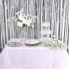 HIER_3110 8ft Black Metallic Tinsel Foil Fringe Curtain Backdrops For Doorway/Party Backdrop Panels