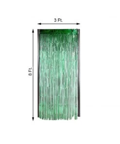 HIER_3110 8ft Green Metallic Tinsel Foil Fringe Curtain Backdrops For Doorway/Party 14 HIER_3110 8ft Green Metallic Tinsel Foil Fringe Curtain Backdrops For Doorway/Party