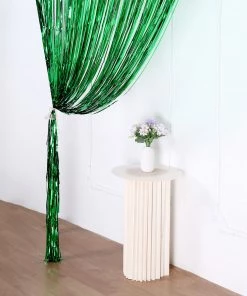 HIER_3110 8ft Green Metallic Tinsel Foil Fringe Curtain Backdrops For Doorway/Party 18 HIER_3110 8ft Green Metallic Tinsel Foil Fringe Curtain Backdrops For Doorway/Party