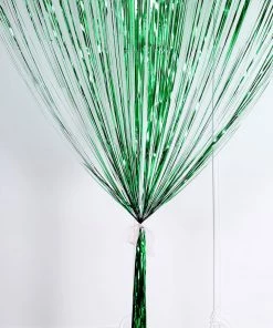 HIER_3110 8ft Green Metallic Tinsel Foil Fringe Curtain Backdrops For Doorway/Party 19 HIER_3110 8ft Green Metallic Tinsel Foil Fringe Curtain Backdrops For Doorway/Party