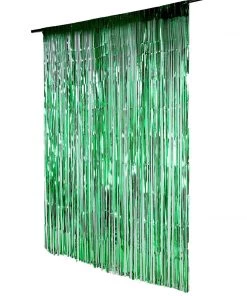 HIER_3110 8ft Green Metallic Tinsel Foil Fringe Curtain Backdrops For Doorway/Party 20 HIER_3110 8ft Green Metallic Tinsel Foil Fringe Curtain Backdrops For Doorway/Party