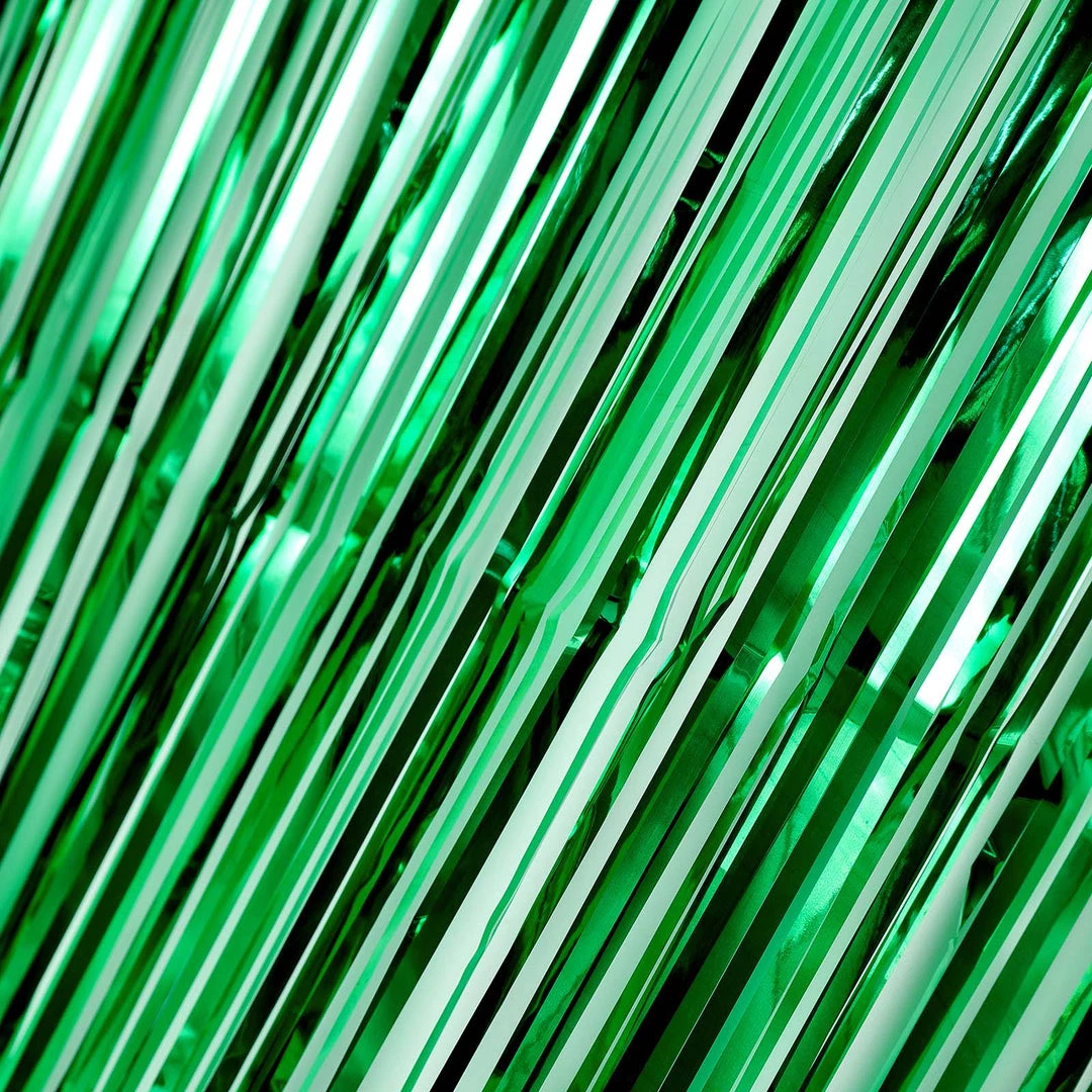 HIER_3110 8ft Green Metallic Tinsel Foil Fringe Curtain Backdrops For Doorway/Party 11 HIER_3110 8ft Green Metallic Tinsel Foil Fringe Curtain Backdrops For Doorway/Party