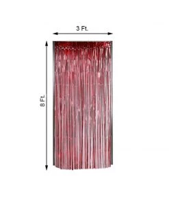 HIER_3110 8ft Red Metallic Tinsel Foil Fringe Curtain Backdrops For Doorway/Party 14 HIER_3110 8ft Red Metallic Tinsel Foil Fringe Curtain Backdrops For Doorway/Party
