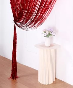 HIER_3110 8ft Red Metallic Tinsel Foil Fringe Curtain Backdrops For Doorway/Party 18 HIER_3110 8ft Red Metallic Tinsel Foil Fringe Curtain Backdrops For Doorway/Party