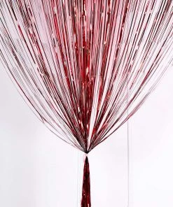 HIER_3110 8ft Red Metallic Tinsel Foil Fringe Curtain Backdrops For Doorway/Party 19 HIER_3110 8ft Red Metallic Tinsel Foil Fringe Curtain Backdrops For Doorway/Party