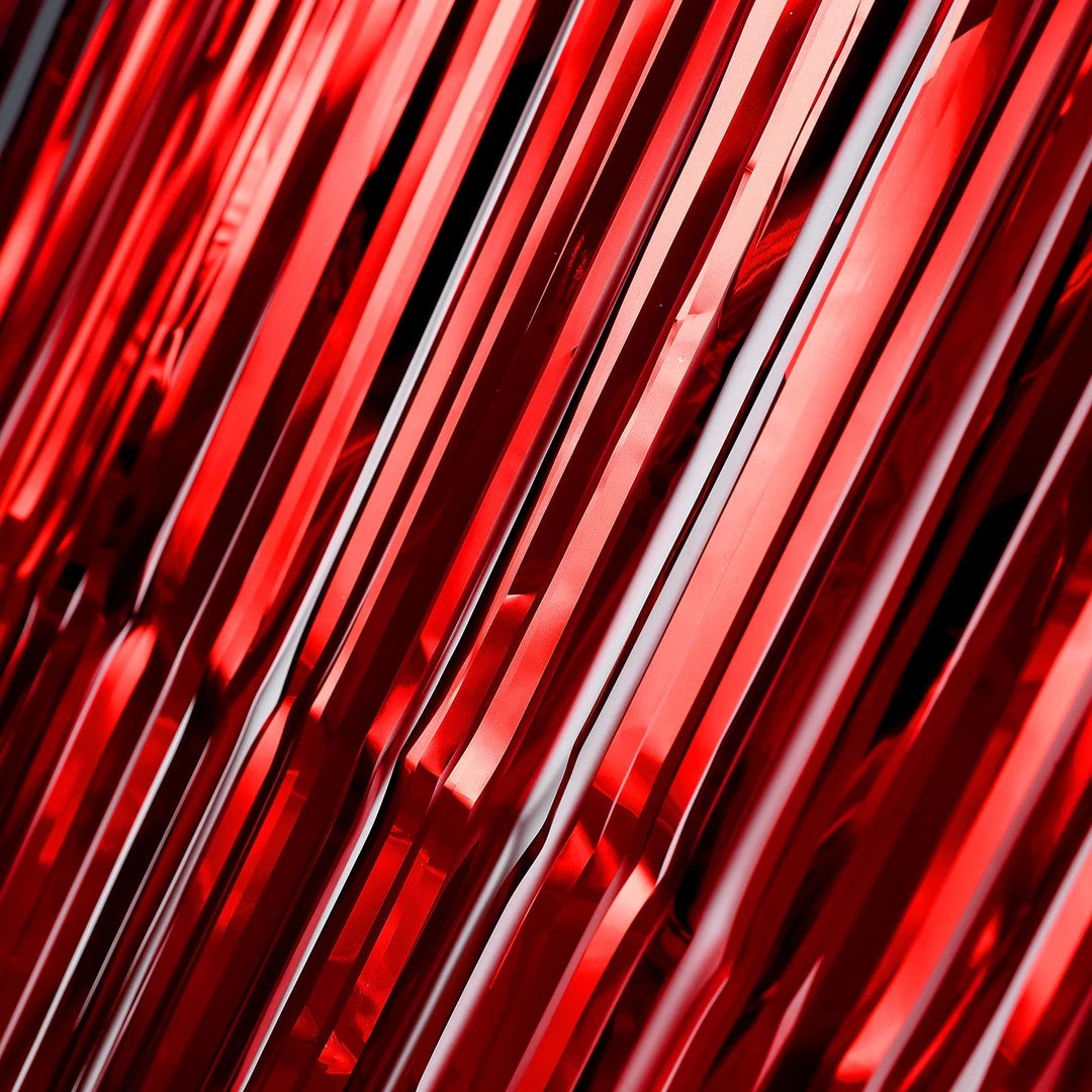 HIER_3110 8ft Red Metallic Tinsel Foil Fringe Curtain Backdrops For Doorway/Party 9 HIER_3110 8ft Red Metallic Tinsel Foil Fringe Curtain Backdrops For Doorway/Party