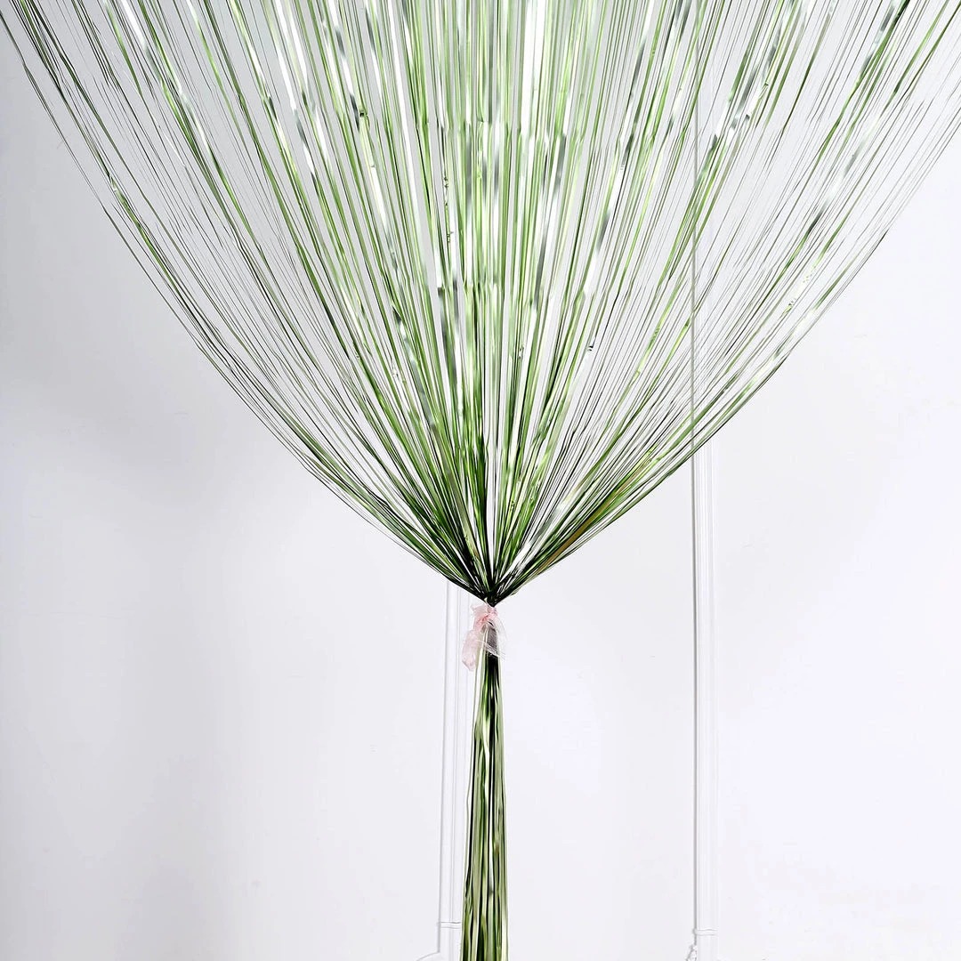 HIER_3110 Backdrop Panels 8ft Matte Sage Green Metallic Tinsel Foil Fringe Curtain Backdrops For Doorway/Party 8 HIER_3110 Backdrop Panels 8ft Matte Sage Green Metallic Tinsel Foil Fringe Curtain Backdrops For Doorway/Party