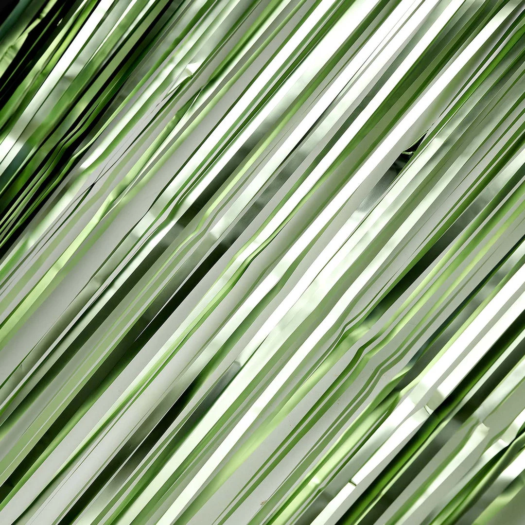 HIER_3110 Backdrop Panels 8ft Matte Sage Green Metallic Tinsel Foil Fringe Curtain Backdrops For Doorway/Party 9 HIER_3110 Backdrop Panels 8ft Matte Sage Green Metallic Tinsel Foil Fringe Curtain Backdrops For Doorway/Party