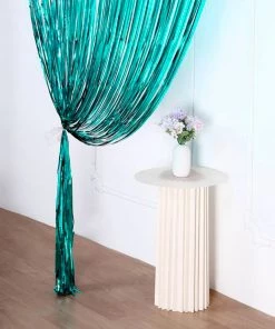 HIER_3110 Backdrop Panels 8ft Turquoise Metallic Tinsel Foil Fringe Curtain Backdrops For Doorway/Party 19 HIER_3110 Backdrop Panels 8ft Turquoise Metallic Tinsel Foil Fringe Curtain Backdrops For Doorway/Party