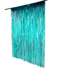 HIER_3110 Backdrop Panels 8ft Turquoise Metallic Tinsel Foil Fringe Curtain Backdrops For Doorway/Party 23 HIER_3110 Backdrop Panels 8ft Turquoise Metallic Tinsel Foil Fringe Curtain Backdrops For Doorway/Party