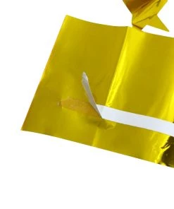 HIER_3300 Gold Star Chain Foil Fringe Curtain Party Backdrop, Metallic Gold Tinsel Streamer Party Decor - Door Window Foil Curtain - 3ftx6.5ft Backdrop Panels