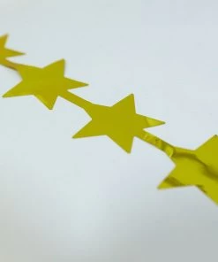 HIER_3300 Gold Star Chain Foil Fringe Curtain Party Backdrop, Metallic Gold Tinsel Streamer Party Decor - Door Window Foil Curtain - 3ftx6.5ft Backdrop Panels